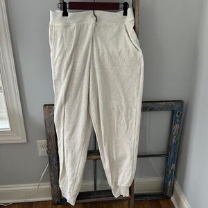 Aerie Cream Ribbed Jogger Pants